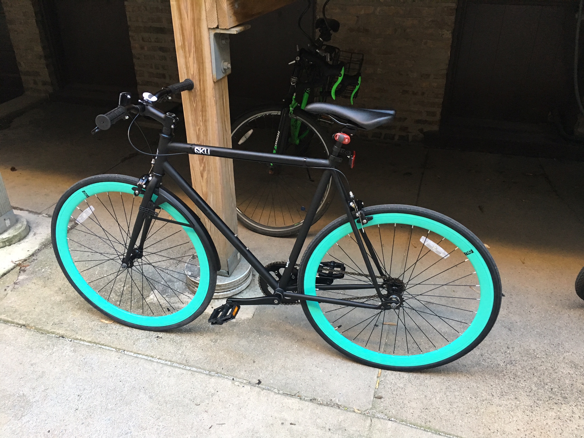blue bike wheels