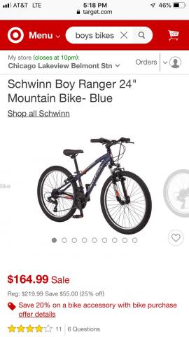 schwinn boy ranger mountain bike